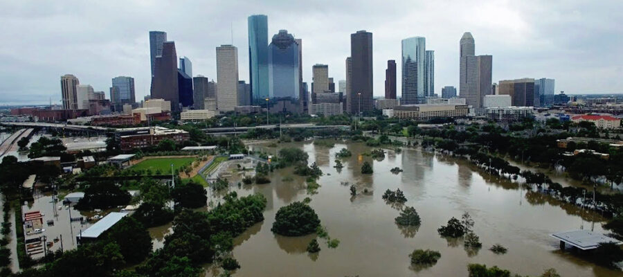 Houston, Texas flooded after Hurricane Harvey.